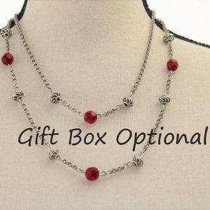Antique Silver Double Chain Necklace